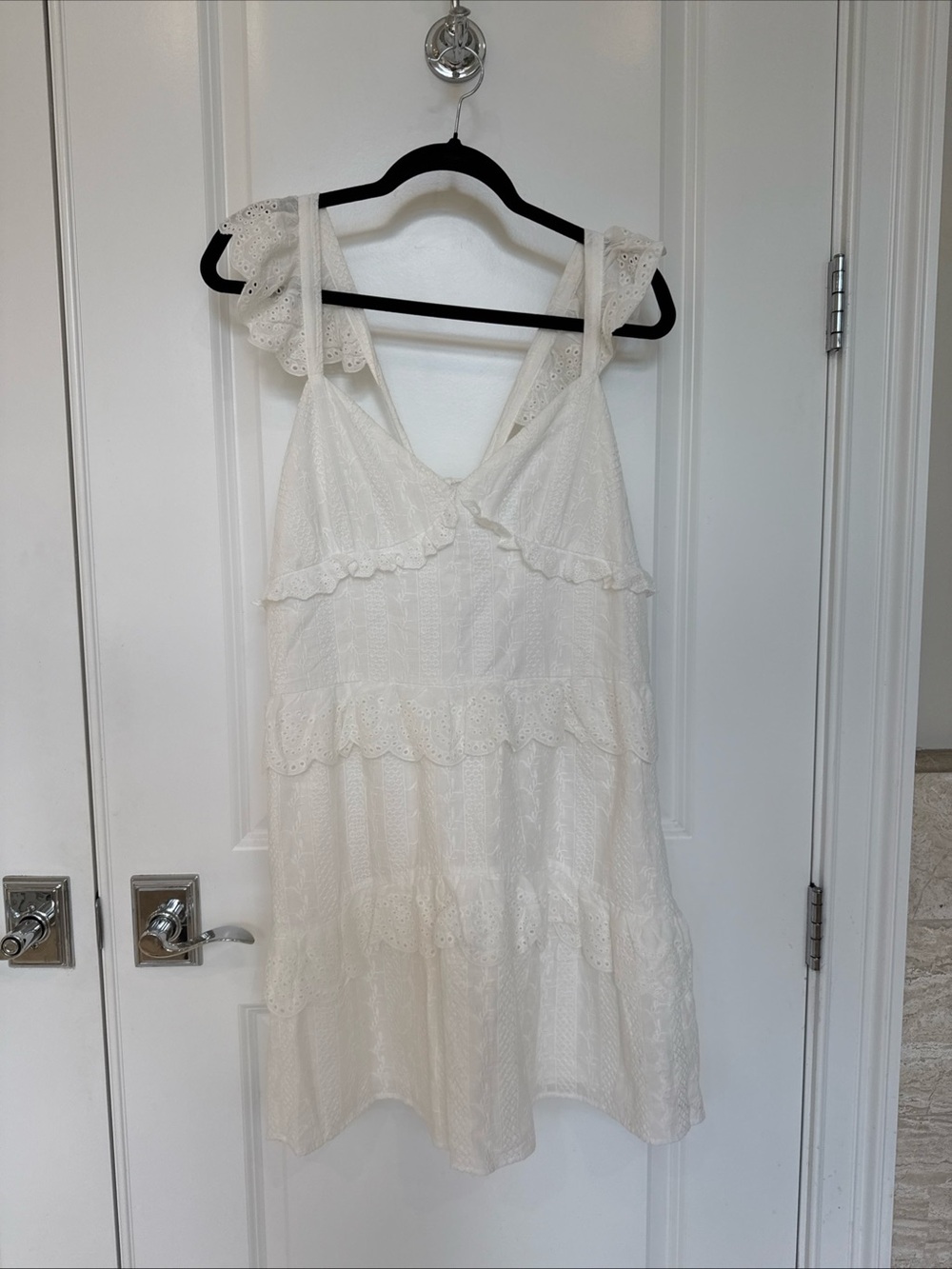 NWT Allison NY White Eyelet Ruffle Dress